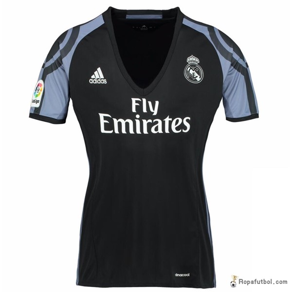 Camiseta Real Madrid Replica Tercera Ropa Mujer 2016/17 Negro